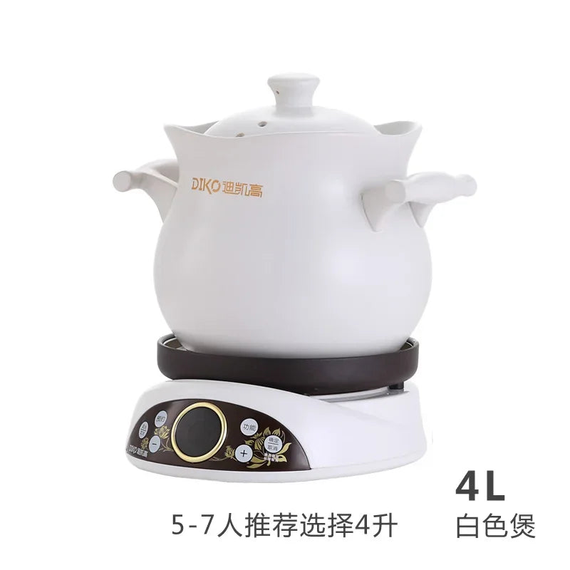 220V DIKO Ceramic Electric Stewpot, Multifunctional Porridge Cooking Pot, Automatic Separated Health Pot