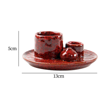 4 in 1 Incense Burner Minimalist Incense Plate Aromatherapy Stove Living Room Ceramic American Decoration Incense Insert