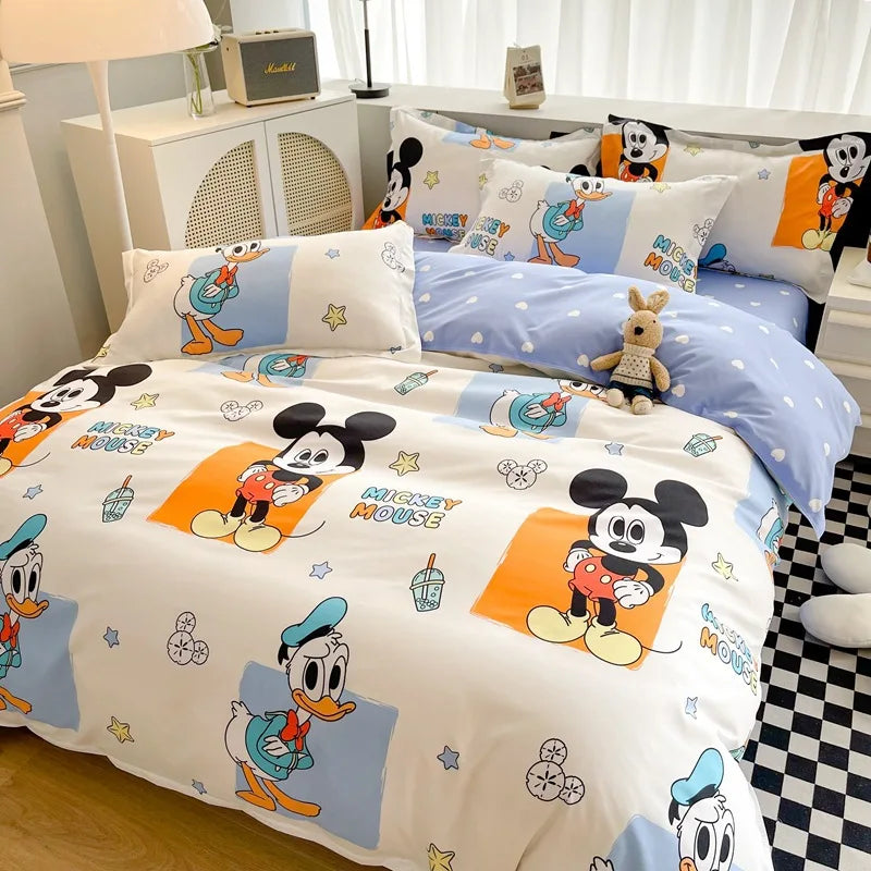 Disney Mickey Minnie Lotso Bedding Set Duvet Cover Bed Sheet Pillowcase Bedsheet Double Single King Queen Twin Size Home Textile