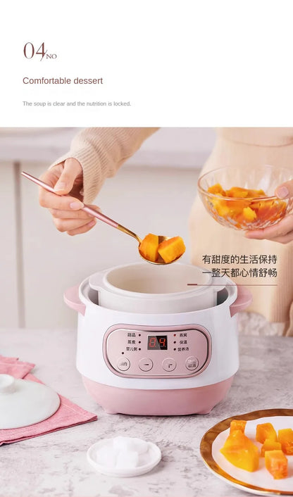 110V Appliances Electric Stewpot Porridge Soup Pot Ceramic Electric Stew Pot Household Automatic Intelligent Small Stew Pot