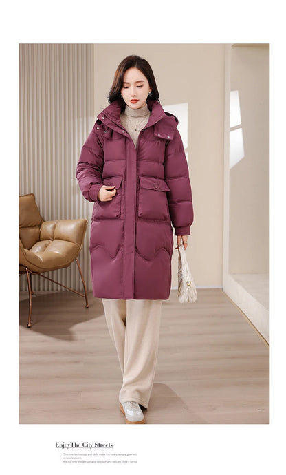 XL-8XL Oversized Outerwear Women Winter Long Parkas Hooded 2024 Casual Loose Thick Warm Lady Jackets Plus Size Women Clothing