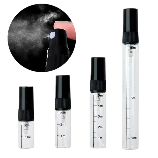 50/100pcs 2/3/5/10ml Clear Scale Glass Bottle Portable Perfume Spray Bottles Travel Perfume Atomizer Cosmetic Container garrafa