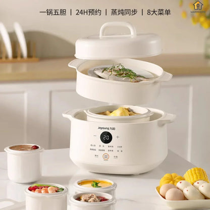 Electric stew pot, fully automatic，reservation function，water stew, household ceramic soup pot, small porridge cooking tool