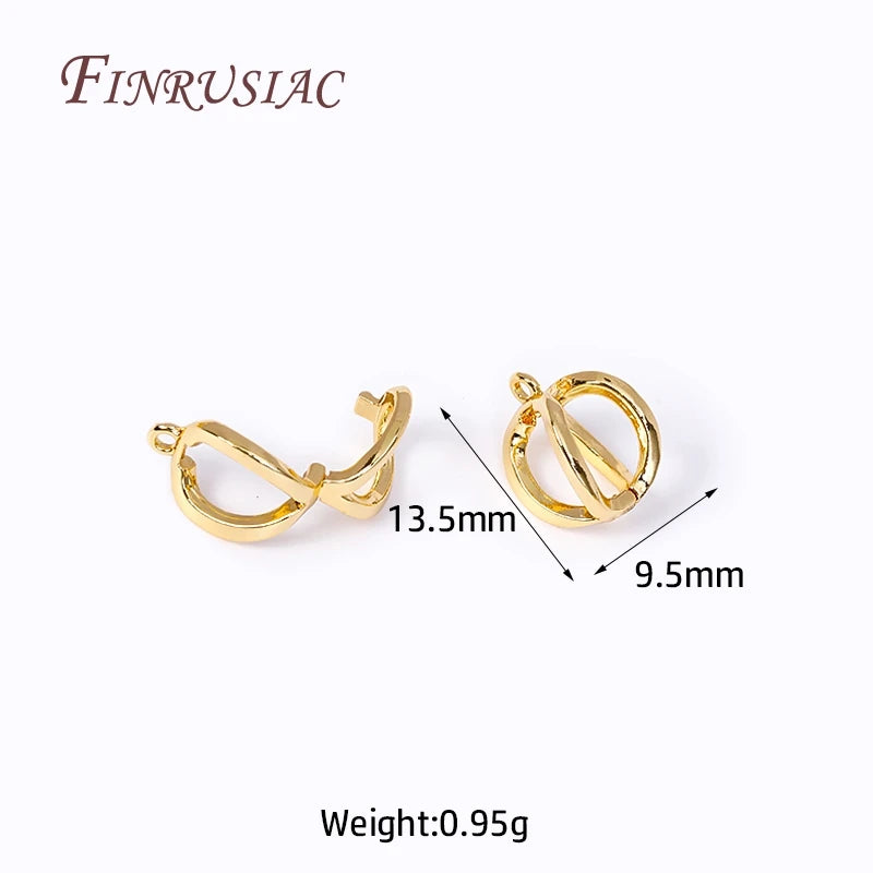 2 Sizes 18K Gold Plated Pearl Enhancer Clips Pendant Bail Connector Clasps For DIY Necklace Bracelet Jewelry Making