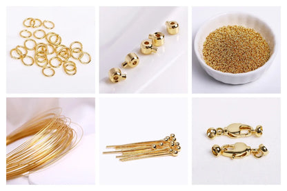 2 Sizes 18K Gold Plated Pearl Enhancer Clips Pendant Bail Connector Clasps For DIY Necklace Bracelet Jewelry Making