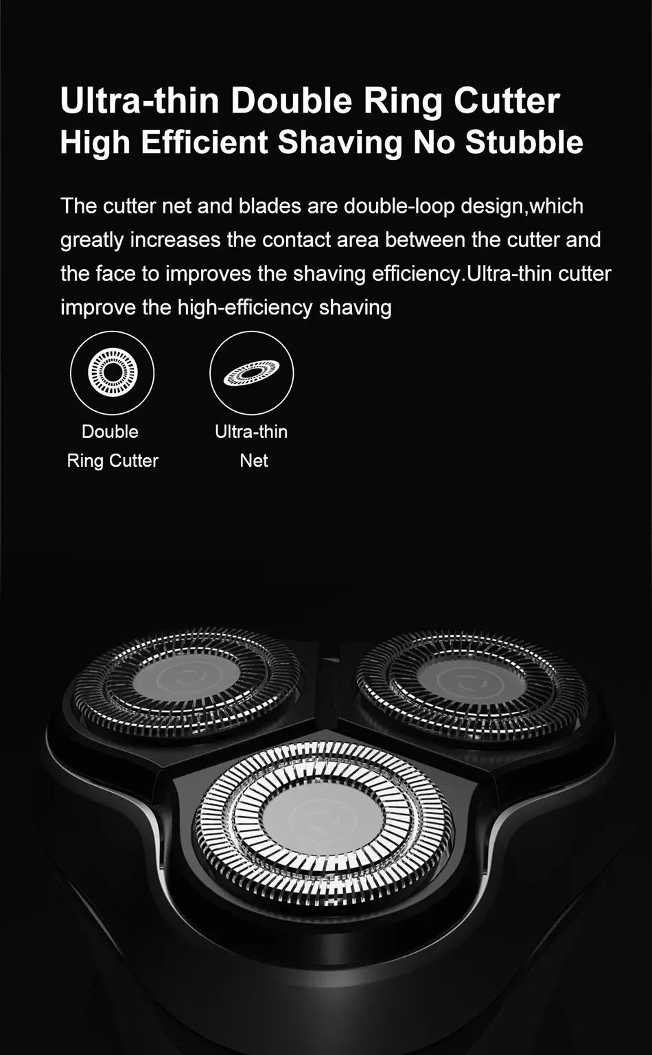 Youpin ENCHEN Blackstone Electrical Rotary Shaver For Men 3D Floating Blade Washable Type-C USB Rechargeable Shaving Smart Beard