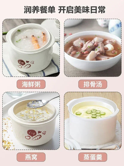 Baby Porridge Pot Stewpan Electric Stew Ceramic Cooker Cooking Purple Sand Stewing Appliances Kitchen Home Cuisin Bowl Pan Slow