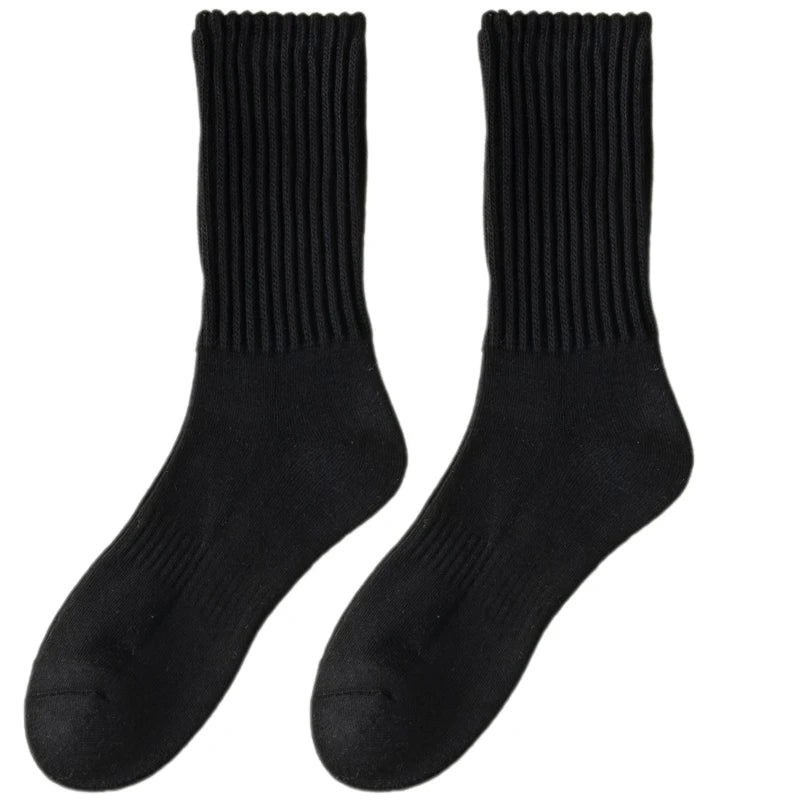 1/5pairs Autumn and Winter Socks Cotton Classic Black White Gray Stripe Men Women Wersatile Mid Tube Socks Casual Sports Socks