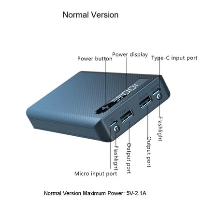 6X18650 Battery Charger Box Power Bank Case 18650 Battery Charging Box for Mobile Phone Charge, Standard Charge Black