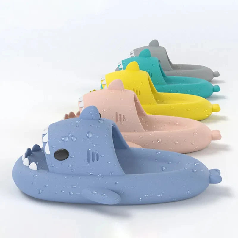 2024 New Shark Slippers Women Slides Men Bathroom Flip Flops Home Anti-Skid Flat Shoes Outdoor Children's Funny Sandals