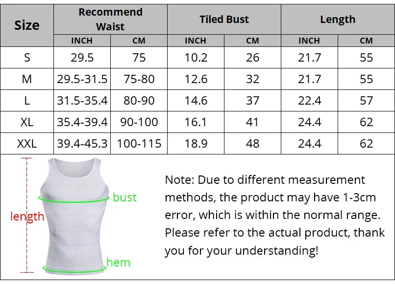 Slimming Vest Men's Slimming Underwear Body Shaper Waist Cincher Corset Men Shaper Vest Body Slimming Tummy Belly Body Shapewear