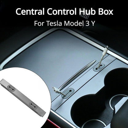 For Tesla Model 3 Y Central Control Hub Mobile Phone Charging Cable Hub Threading Box Car Data Cable Apple TypeC Accessories