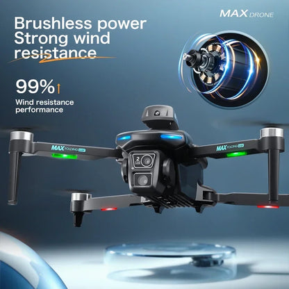 2024 New Drone XT-606 Max 2.4G Dual Servo Optical Flow Brushless Folding 6k HD Dual Camera FPV드론 Professional Aerial Dron Toy