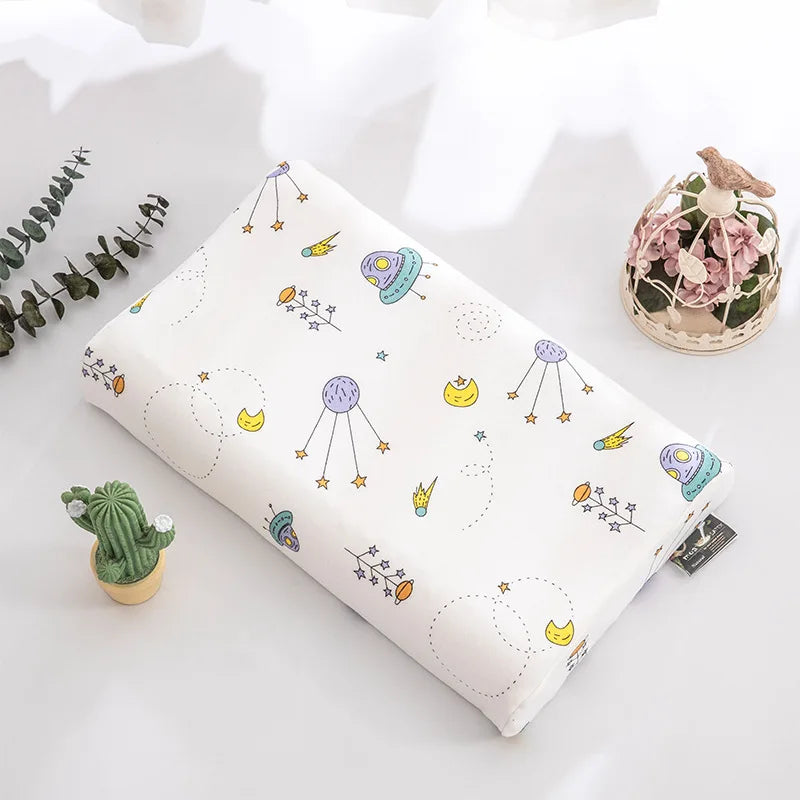 Soft Cotton Pillowcase Children's Latex Pillowcase Baby Cartoon Rubber Memory Pillow Cover Dinosaur Cushions Cover Home Decor