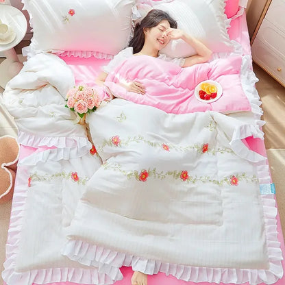 Japan Style Summer Quilt Soft Breathable Quilted Duvet Queen Skin Friendly WashableThin Comforter Lightweight Blanket